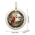 thumbnail image 3 of Acrylic Cardinal Tree Decor Featuring 3-Inch Diameter Winter Birdhouse Design, Aesthetic Home Decor for Mantel and Window Display, Festive Christmas Decorations Set of 1, 3 of 6