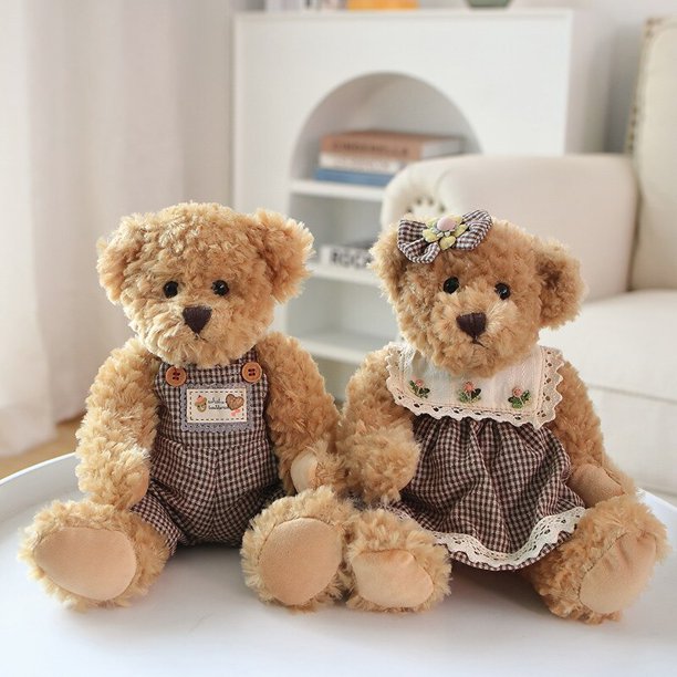 26cm 2 unids/par Linda pareja oso de peluche niños Animal relleno nuevo Murcia juguetes para niños niñas bebé regalo de cumpleaños zhangyuxiang LED