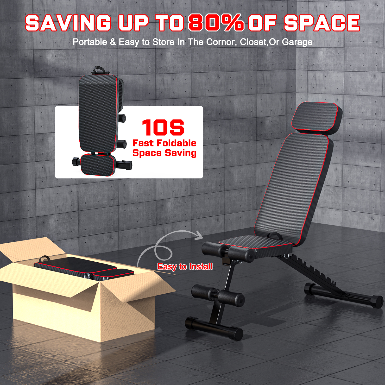GIKPAL 9-Position Adjustable Weight Bench with Leg Extension photo 4