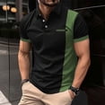 thumbnail image 2 of Charmgo Mens Polo Shirts Clearance, Men's Fashion Spring and Autumn Casual Long Sleeve Button Solid Color Long Sleeve Polo Shirts Top Mens T-Shirts, Polo Shirts for Men Army Green XXL, 2 of 4