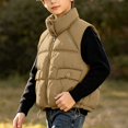 thumbnail image 5 of Samdudou Boys Puffer Vests Stand Collar Sleeveless Jackets Kids Fall Winter Warm Full Zip Outerwear Quilted Padded Coats Casual Outdoor Coat with Button Pockets Size 5-13 Years, 5 of 8