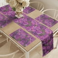 thumbnail image 2 of Ambesonne Hawaiian Table Runner & Placemats, Jungle Hibiscus Ornaments, Placemat 4 pcs + Runner 12"x72", Purple Multicolor, 2 of 2