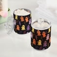 thumbnail image 2 of Yayeee 2 Pack Qtip Holder Bathroom Cotton Swab Canister with Lid Clear Dispenser Set, Yellow Halloween Ghosts, 2 of 6