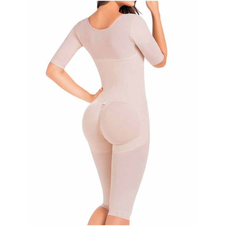 MARIAE Faja Colombiana Post Surgery Full Body Girdle Bodysuit for Slimming  with Sleeve & Over Strap for Woman Faja Reductora Manga Larga