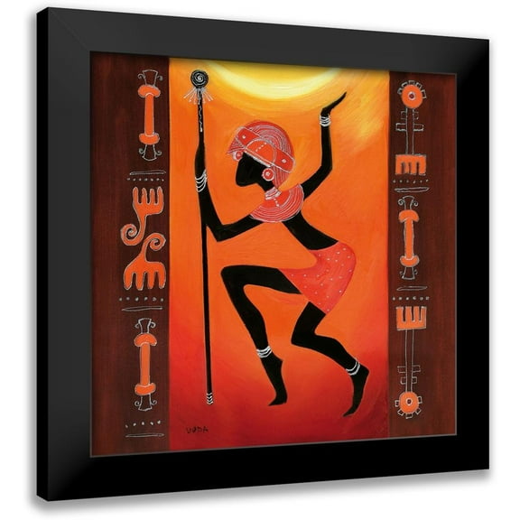 Veda 12x12 Black Modern Framed Museum Art Print Titled - Turning Man