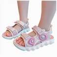 thumbnail image 3 of Godom Baby Girl Sandals Casual Adjustable Double Buckle Flat Sandal Slide for Toddler Little Big Kid, 3 of 7