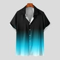 thumbnail image 2 of JWZUY Men's Relaxed Gradient Print Short Sleeve Lapel Collar Button Down Blouse Shirts - Summer Casual Tops Sky Blue 2XL, 2 of 5