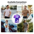 thumbnail image 3 of Kdxio Swirl Print Blue Purple1 Print Men's Short Sleeve Polo Shirt,Midweight Men's Shirt-X-Large, 3 of 5
