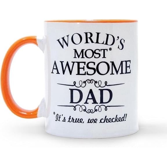 World’s Most Awesome Dad Coffee Mug – 11 oz Ceramic, Microwave & Dishwasher Safe, White