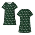 thumbnail image 3 of Bixox Green Buffalo Plaid Merry Christmas Pattern Women's Nightgown, Soft & Breathable Sleepwear, Round Neck Knee-Length Pajama Dress,Loungewear for Home & Sleep, 3 of 7