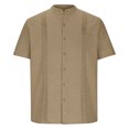 thumbnail image 5 of Men’s Short Sleeve Cotton Linen Shirt Summer Beach Casual Top, 5 of 9