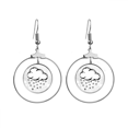 thumbnail image 1 of Hailstone Cloudy Hand Painted Pattern Earrings Dangle Hoop Jewelry Drop Circle, 1 of 3