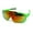 Green Orange Mirror, variant on Kush Mens Exposed Mirror Lens Racer Shield Plastic Sunglasses Pink Mirror