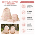 thumbnail image 5 of 3-Piece Bow Backpack Set for Women Teen Girls, Cute Coquette Kawaii Oxford School Bag with Crossbody & Pencil Pouch, Aesthetic College Daypack, 5 of 11