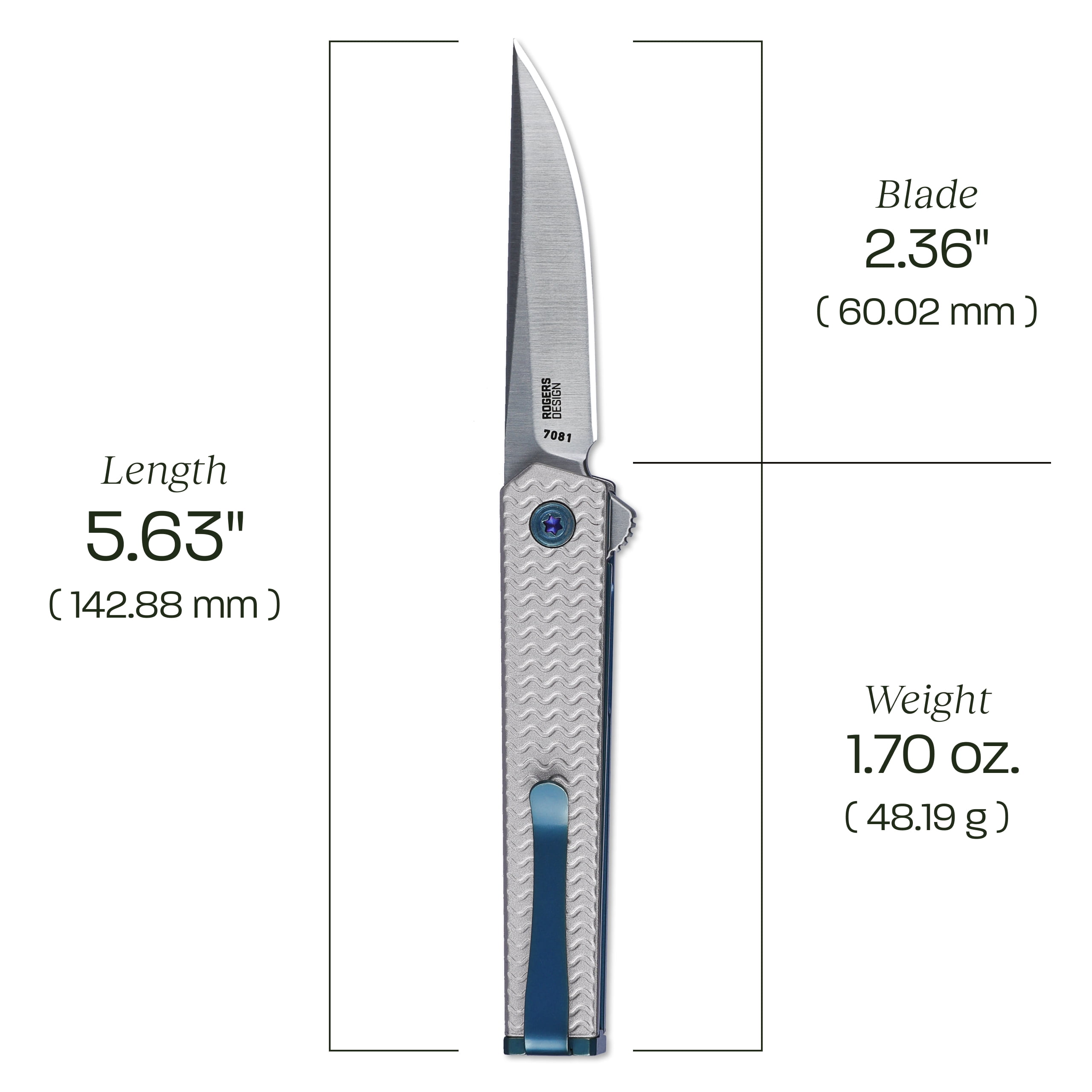 CRKT CEO Microflipper Everyday Carry EDC Pocket Folding Knife with Liner Lock: 12C27 Plain Edge Blade, Aluminum Handle, Reversible Pocket Clip, 7081
