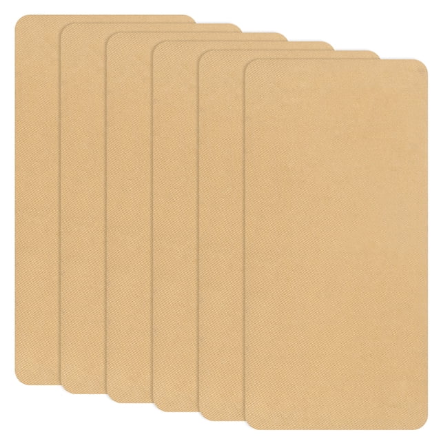 Uxcell 6-Pack Parches de Reparación de Poliéster, 7.9 x 3.9" Parches de Reparación de Tela Autoadhesivos para Sofás, Camello