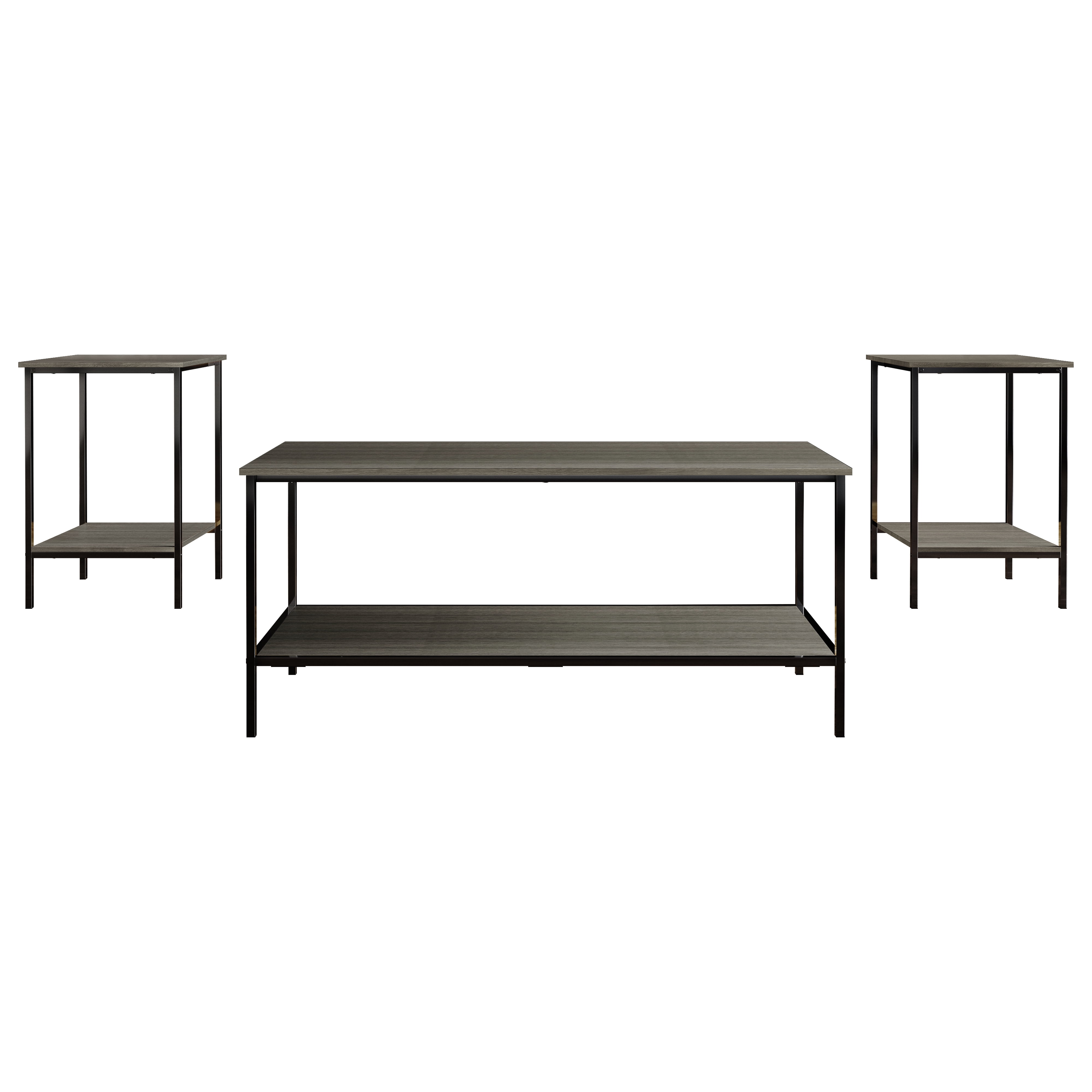 Castle Place Elegance 3- Pieces Coffee Table Set, Grey
