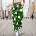 thumbnail image 2 of Gibobby pantalones de mujer de mezclilla Mujer Otoño e Invierno Casual moda Navidad divertido impreso cintura elástica pantalones deportivos pantalones casuales (Verde, XL), 2 of 4