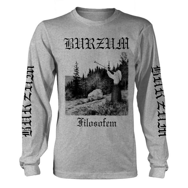 Burzum - Camiseta Filosofem 3 de Manga Larga para Adultos Unisex (Gris)