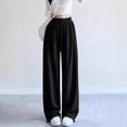 thumbnail image 2 of TOWED22 Girls Sweatpants Kids Wide Leg Front Seam Pants Elastic Waist Baggy Causal Athletic Joggers with Pockets(Black,10-12 Y), 2 of 7