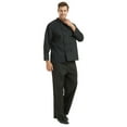 thumbnail image 4 of Toptie Unisex Classic Long Sleeve Button Chef Coat-Black Knot Button-3XL, 4 of 6
