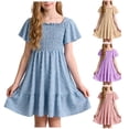 thumbnail image 4 of Toddler Dresses Toddler Dress Girls Ruffle Tulle Dresses Cute Summer Party Princess Sundress,Blue, 4 of 6