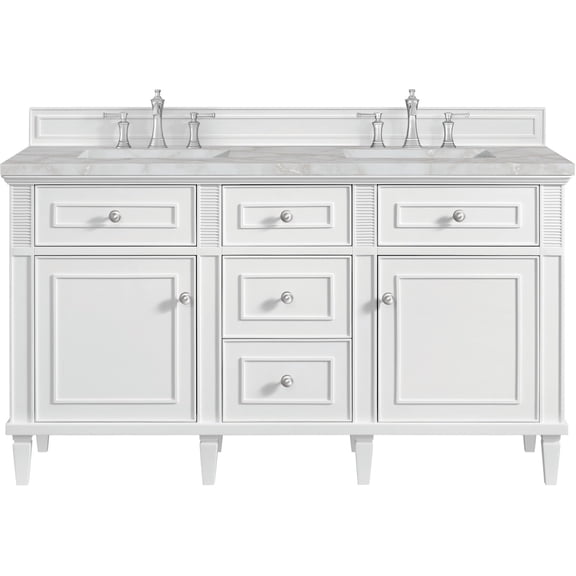 James Martin Vanities 424-V60D-BW-FVSL Lorelai 60" Free Standing Double Basin Hardwood