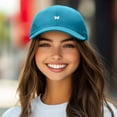 thumbnail image 3 of Dalix Lil Butterfly Embroidered Cotton Cap Outdoor Dad Hat Womens in Teal, 3 of 5