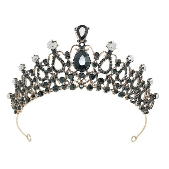 Hemoton  Wedding Crown Bride Party Headdress Crowns for Women Bridesmaid Miss Black