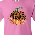 thumbnail image 4 of Inktastic Cheetah Print Pretty Pumpkin with Fall Leaves Youth T-Shirt, 4 of 5
