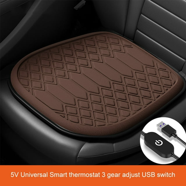 Becaristey Car Heated Seat Cushion Fast Heating Black Technology Heating Wire Constant Temperature Heating Silver 1 piece
