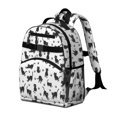 thumbnail image 2 of Black Cat and Paw Print White Pattern Cute School Backpack Bag for School with Padded Back and Adjustable Shoulder Straps 15.25"x11.5"x5.25", 2 of 5