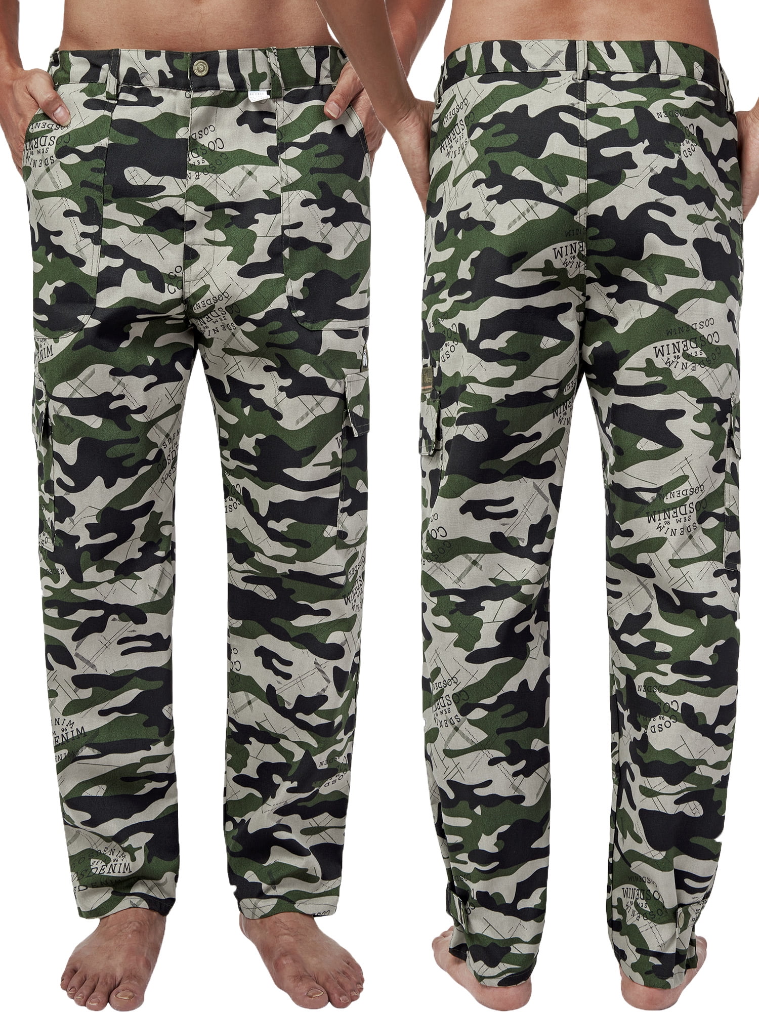 Men's Waterproof Combat Trousers Camouflage Cargo Camo Casual Work Pants 