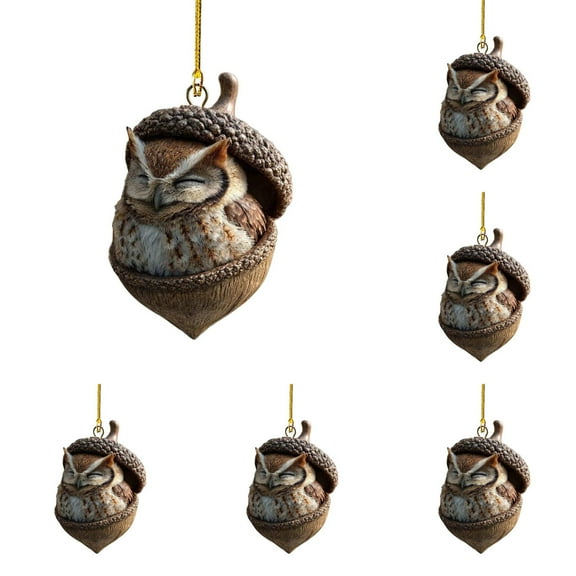 🌲 3Pcs Woodland Animal Acorn Christmas Ornaments – Rustic Forest Animal Hanging Decorations for Tree, Wreath & Garland, Cozy Nature-Themed Holiday Décor, Animal Lovers Gift