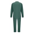 thumbnail image 5 of Aueoeo Man Solid Color 2 Piece Outfit Casual Fashion Lightweight Long Sleeves Shirt & Drawstring Waist Pants Beach Set, 5 of 6