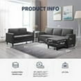 thumbnail image 2 of ijuicy Ensemble de Mobilier de Salon Moderne en Lin, 2 Pcs, Gris Foncé, 2 of 8