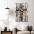 thumbnail image 2 of “Rustic Cross with Roses & Sheet Music” Spiritual Canvas Wall Art Ready to Hang for Living Room and Bedroom, 2 of 8