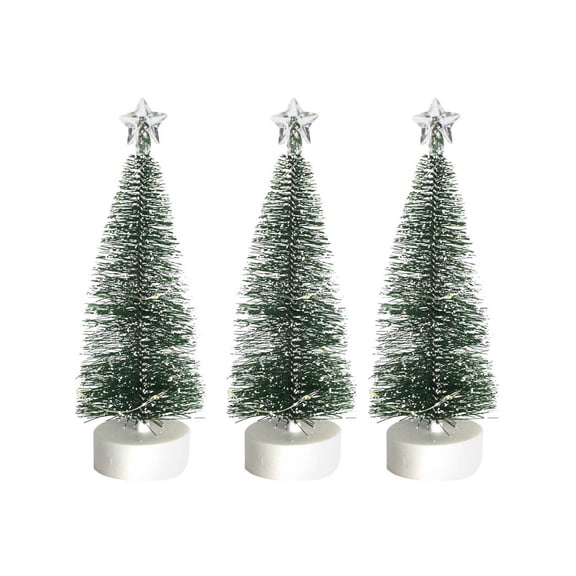 Vikakiooze Home Decor 3pc Christmas Decoration Mini Christmas Tree Lights, Home Decorations, Luminous Cedar LED