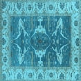 thumbnail image 1 of Ahgly Company Indoor Square Oriental Light Blue Industrial Area Rugs, 8' Square, 1 of 4