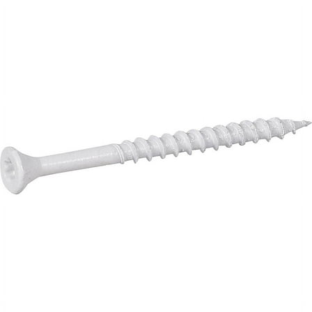 Deck Plus Exterior White Screws, Wood Screws, Steel, Self-Drilling, (#8 x 1-5/8"), 1 lb