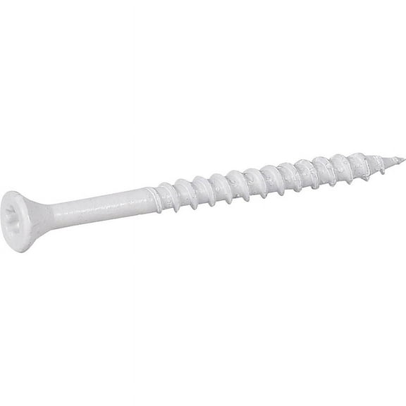 Deck Plus Exterior White Screws, Wood Screws, Steel, Self-Drilling, (#8 x 1-5/8"), 1 lb