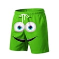 thumbnail image 5 of Fnnxeal Funny Mens Swim Trunks with Cartoon Face Print - Quick Dry Beach Shorts for Pool Party, Green Graphic Novelty Swimwear,Size L, 5 of 5