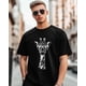 thumbnail image 5 of Camisetas para hombre, divertida camiseta de jirafa de algodón con cuello redondo y orejas de animal de manga corta para hombre., 5 of 8