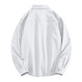 thumbnail image 5 of PMUYBHF Homme Noir Chemise Habillée pour Hommes Coupe Régulière Homme Automne Hiver Simple Décontractée Col à Revers Plage Manches Longues Vacances Plein Air Chemise de Vacances, 5 of 5