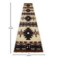thumbnail image 4 of Emma + Oliver Fe 3x16 Berber Olefin Accent Rug with Complementary Southwestern Pattern in Beige, Black and Brown and Jute Backing, 4 of 6