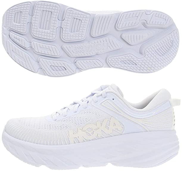 Hoka One 1110518-WWH: Men's Bondi 7 White/White Running Shoes (10 D(M ...