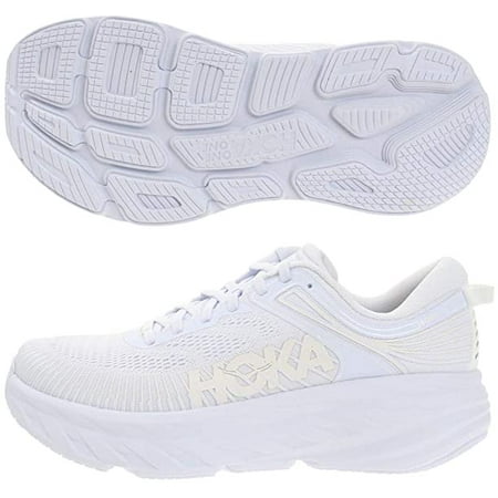 Hoka One 1110518-WWH: Men's Bondi 7 White/White Running Shoes (10.5 D(M) US Men, White/White)