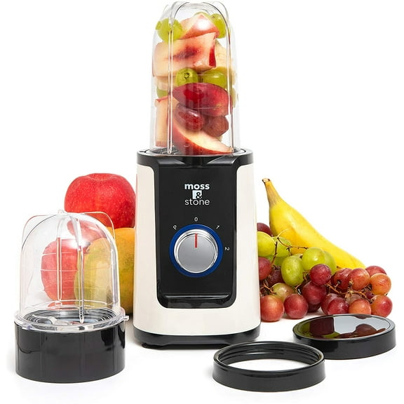 Moss & Stone 2 in 1 Personal Blender with Additional Blender Cup, Mini Blender, Juice Blender & Smoothie Maker (Ivory)