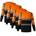 thumbnail image 2 of UVEASISHA 4 Pack Mens Safety Shirts Long Sleeve High Visibility Reflective Quick Dry T Shirt Hi Vis Mesh Breathable Construction Work Shirt with Pocket Deals of The Day Clearance Prime Sale Red M, 2 of 8