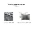 thumbnail image 6 of Intelligent Design Full/Queen Comforter Sets, 3-Piece Reversible Bedding Set, Windowpane Plaid Comforter Bedding Set, White/Gray, 6 of 8